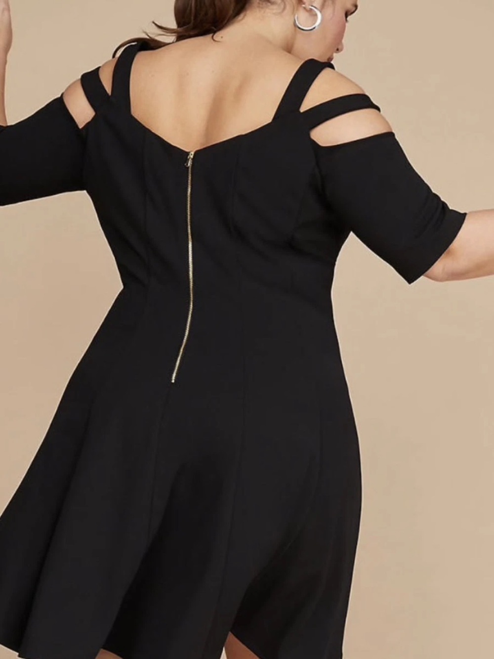 Lane Bryant Black Cold-Shoulder Black dress NWT - Picture 2 of 14